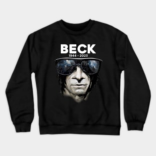 Jeff Beck No 5: Rest In Peace 1944 - 2023 (RIP) on a Dark Background Crewneck Sweatshirt